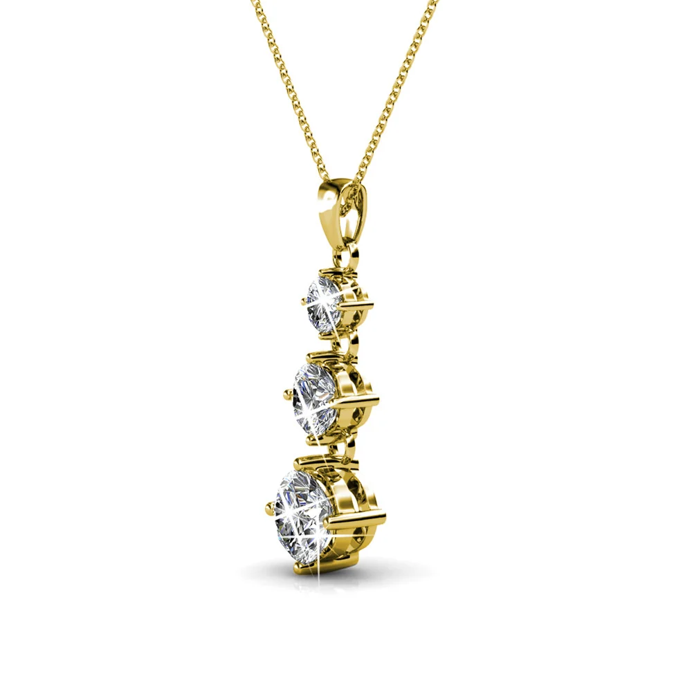 Delilah 18k White Gold Plated Drop Pendant Necklace with Swarovski Crystals - Image 11