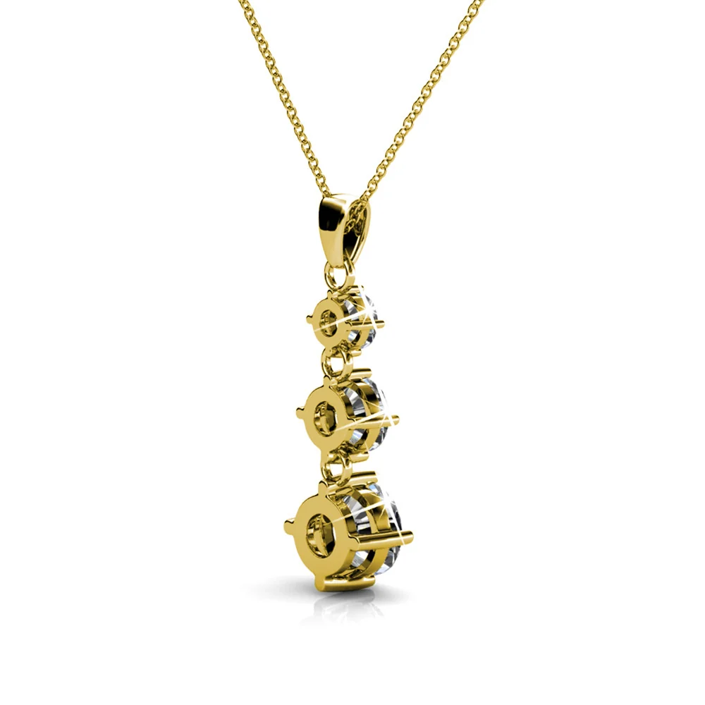 Delilah 18k White Gold Plated Drop Pendant Necklace with Swarovski Crystals - Image 12
