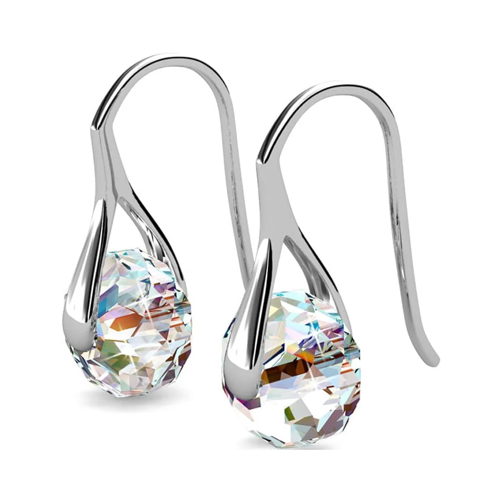 Destiny 18k White Gold Plated Drop Earrings with Swarovski Crystals - Image 8