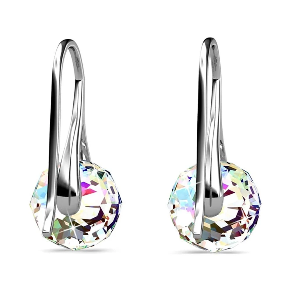 Destiny 18k White Gold Plated Drop Earrings with Swarovski Crystals - Image 9