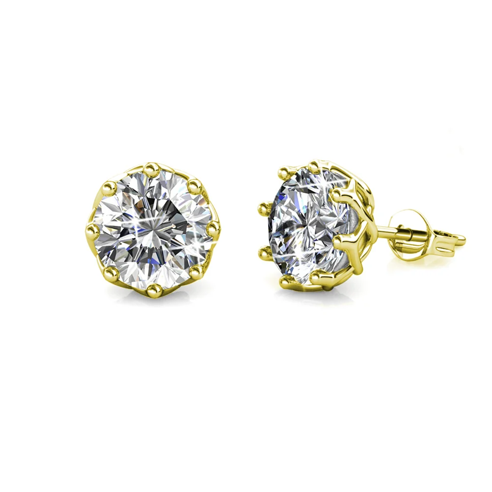 Eden 18k White Gold Plated Silver Necklace and Stud Earring Set with Swarovski Crystals - Image 11