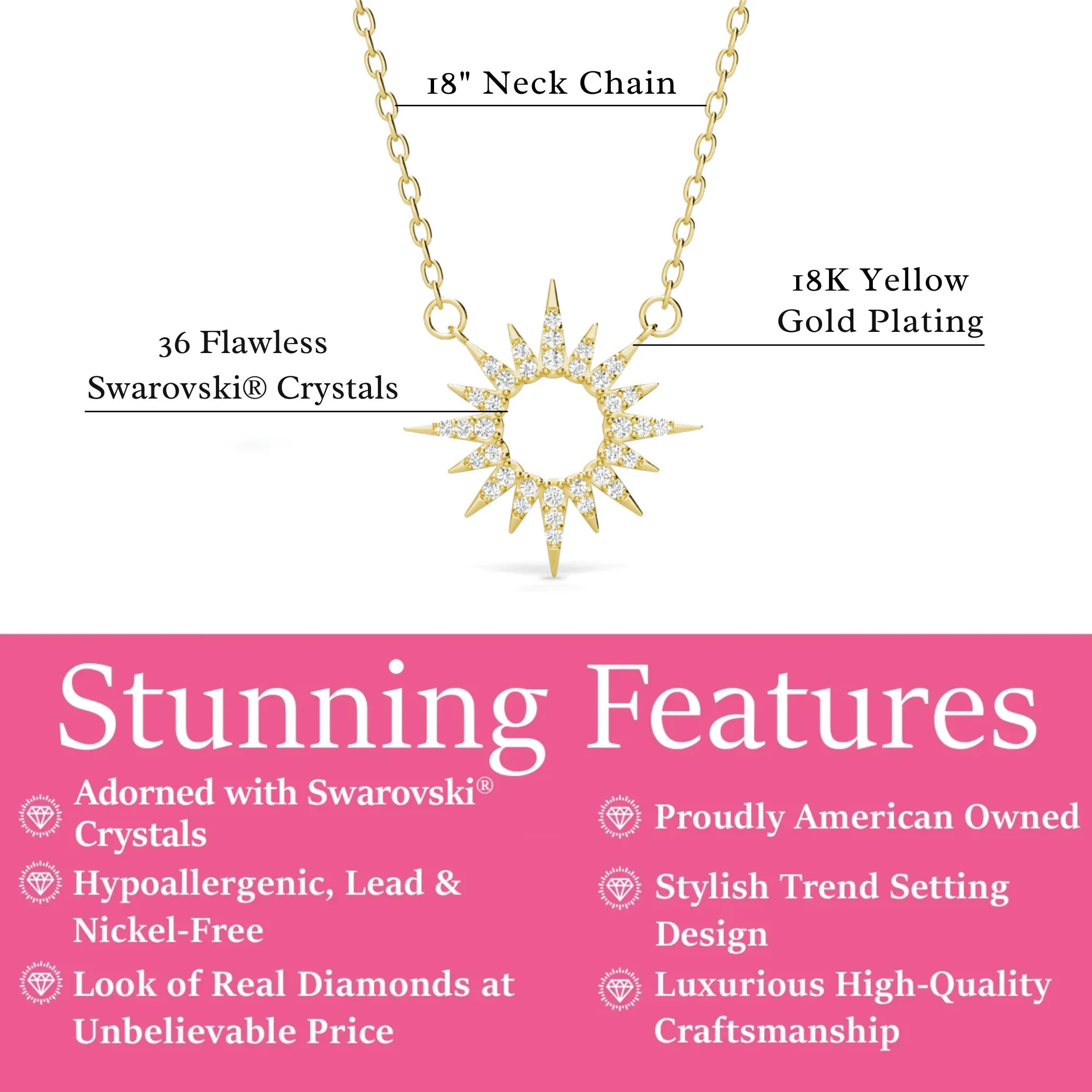 Evie 18k White Gold Plated Necklace with Swarovski Crystals - Image 11