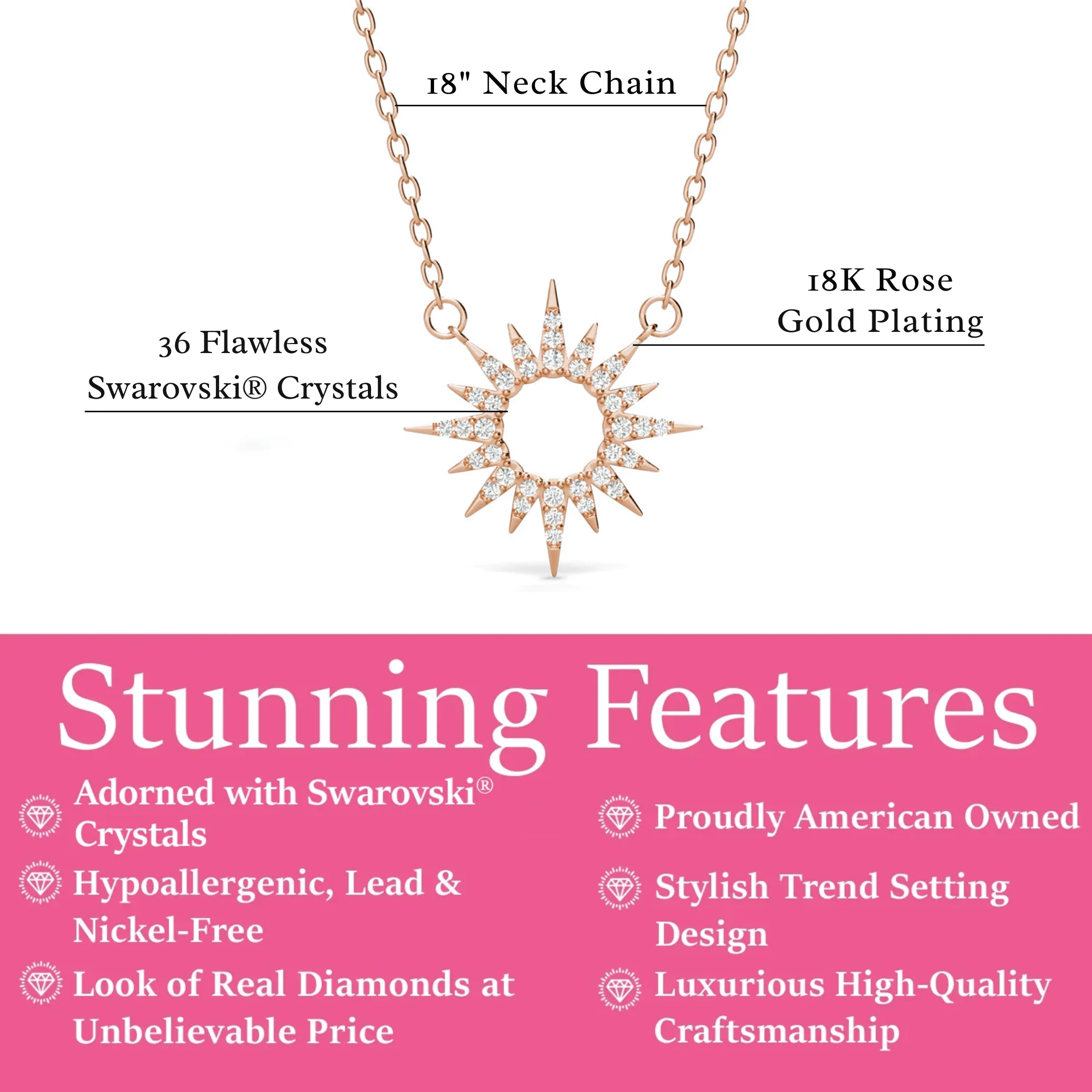 Evie 18k White Gold Plated Necklace with Swarovski Crystals - Image 15