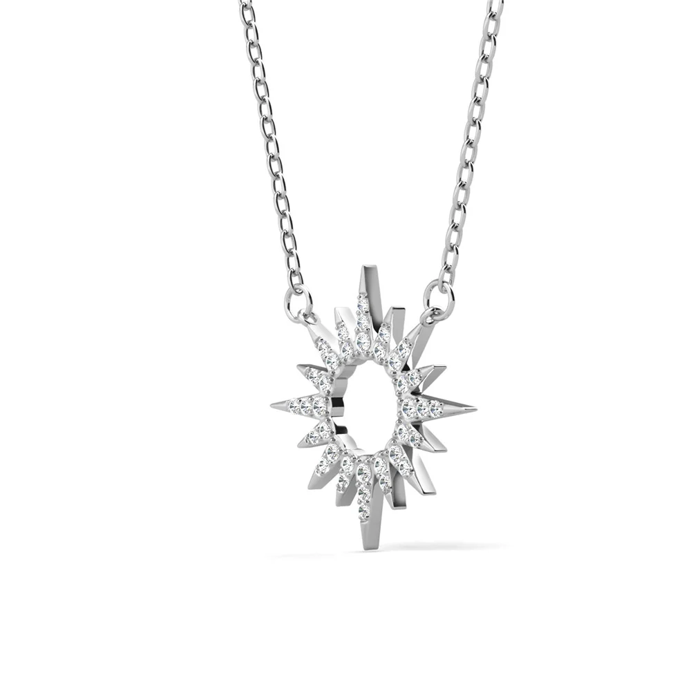 Evie 18k White Gold Plated Necklace with Swarovski Crystals - Image 8