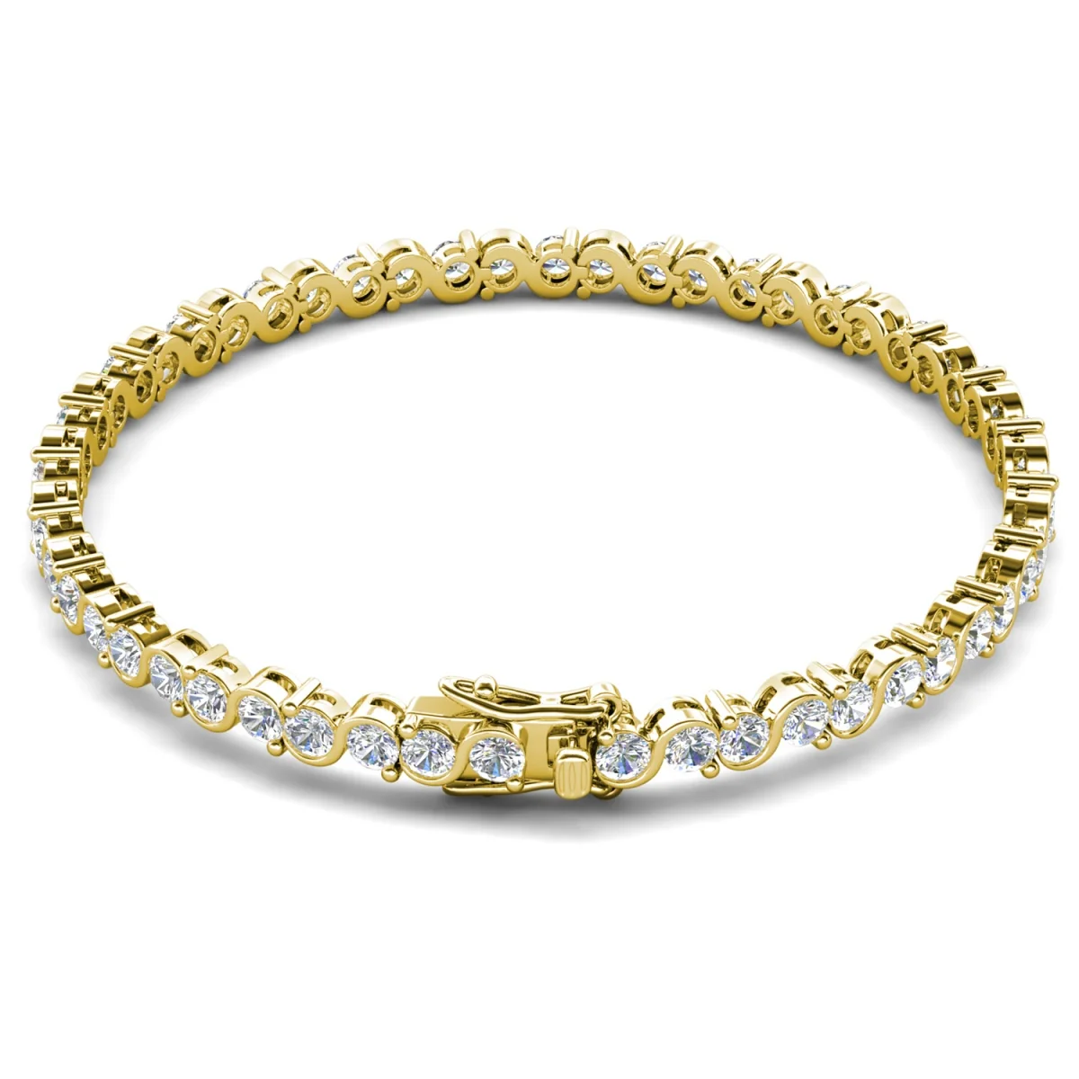 Ezra 18k White Gold Plated Infinity Tennis Bracelet with Simulated Diamond Crystals - Image 12