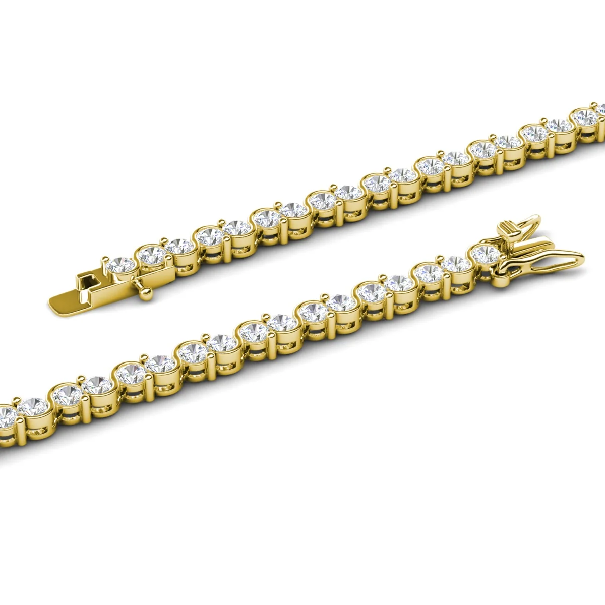 Ezra 18k White Gold Plated Infinity Tennis Bracelet with Simulated Diamond Crystals - Image 13