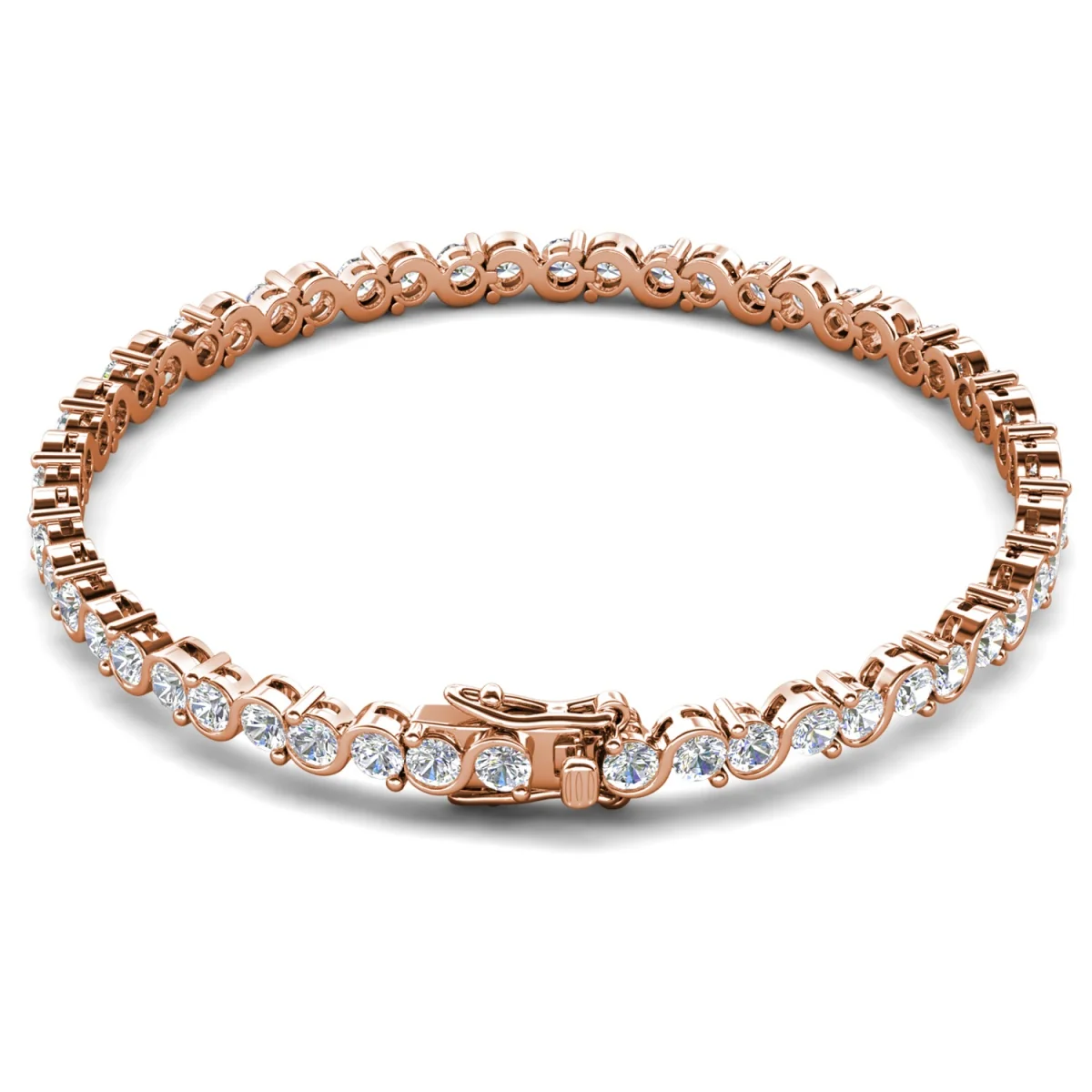 Ezra 18k White Gold Plated Infinity Tennis Bracelet with Simulated Diamond Crystals - Image 16
