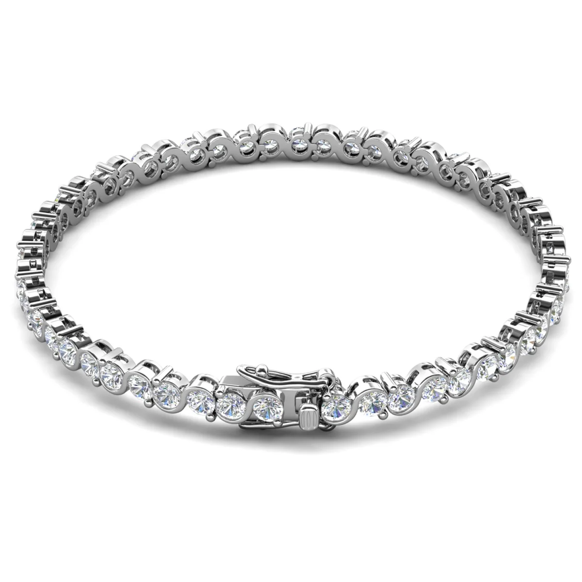 Ezra 18k White Gold Plated Infinity Tennis Bracelet & Strength and Peace Boho Card - Image 10
