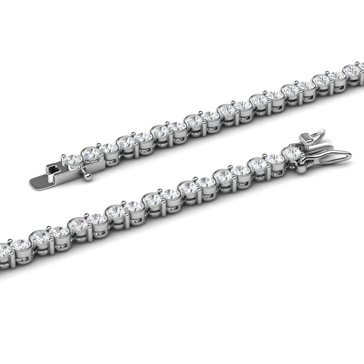 Ezra 18k White Gold Plated Infinity Tennis Bracelet & Strength and Peace Boho Card - Image 11
