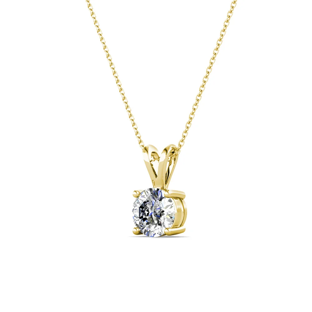 Faye 18k White Gold Plated Solitaire Necklace with Swarovski Crystal - Image 11