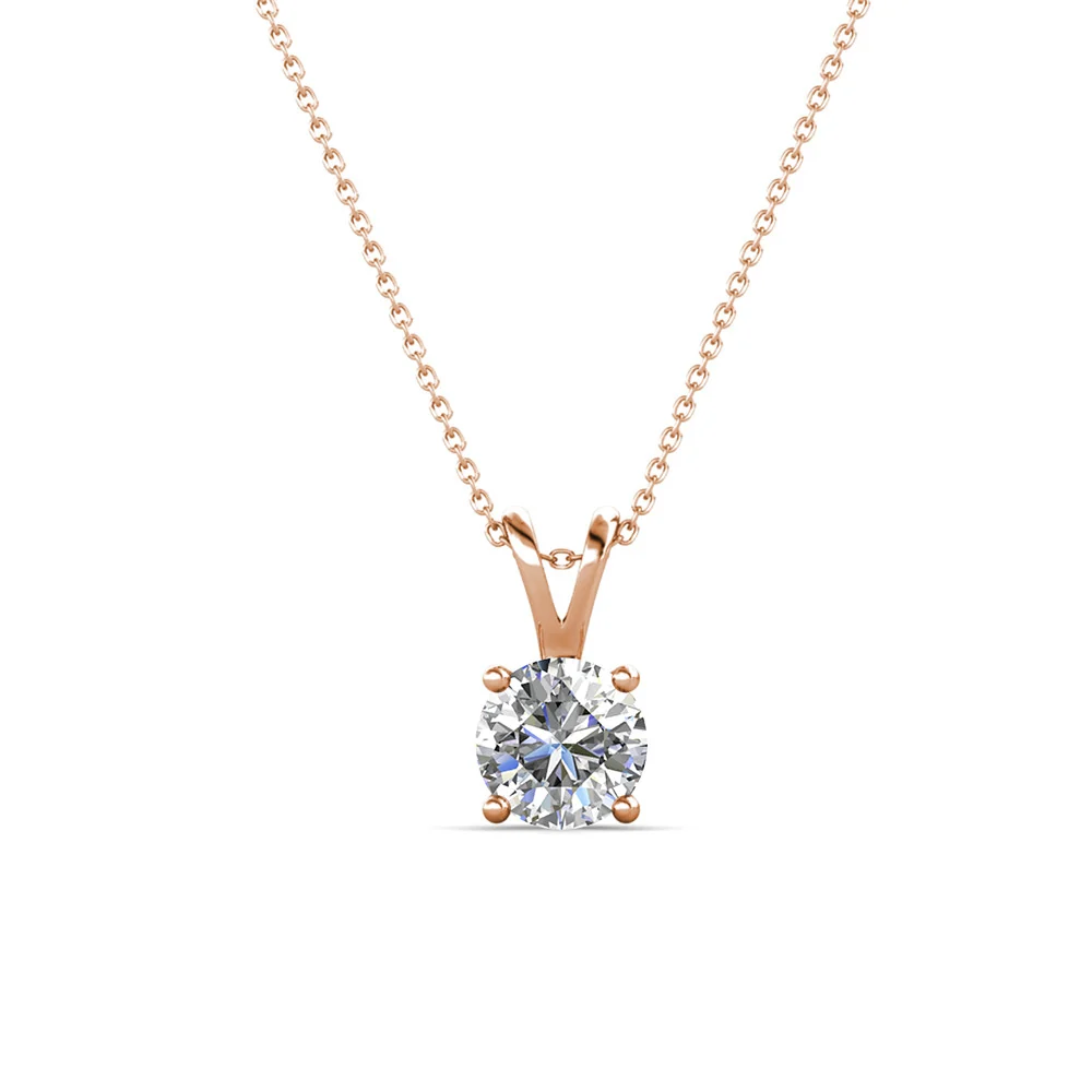 Faye 18k White Gold Plated Solitaire Necklace with Swarovski Crystal - Image 13