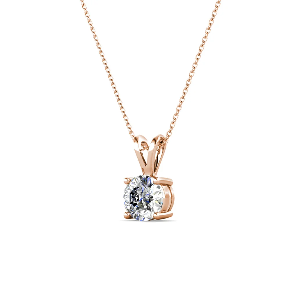 Faye 18k White Gold Plated Solitaire Necklace with Swarovski Crystal - Image 15