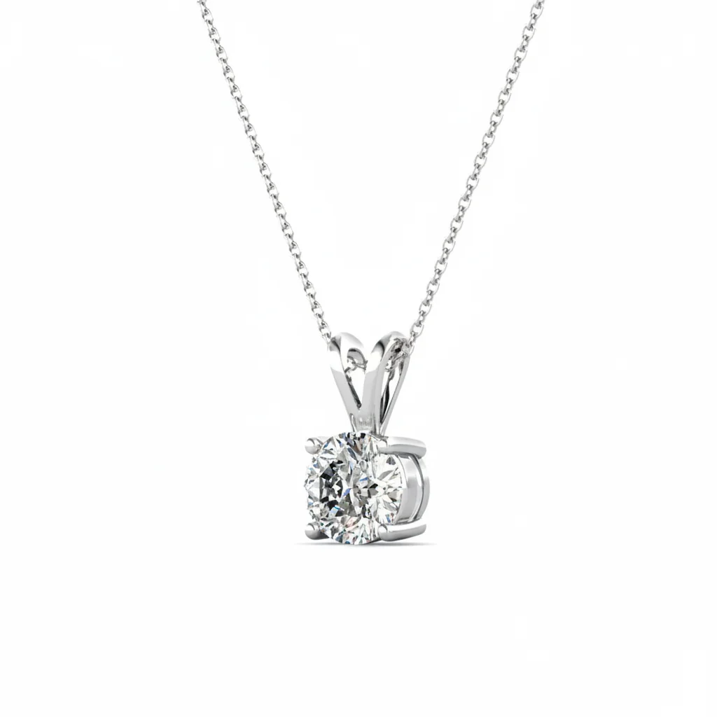 Faye 18k White Gold Plated Solitaire Necklace with Swarovski Crystal - Image 7