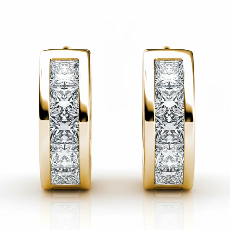 Giselle 18k White Gold Plated 15mm Hoop Crystal Earrings with Swarovski Crystals - Image 13