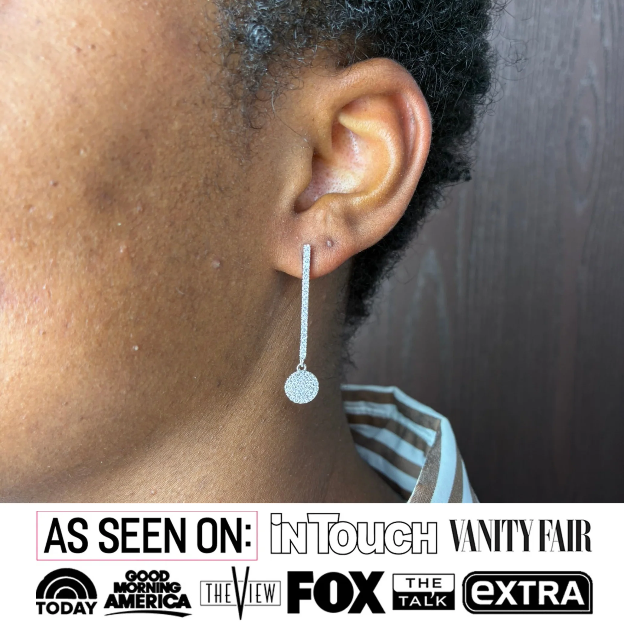 Hazel 18k White Gold Plated Silver Drop Dangle Earrings with Simulated Diamond Crystals - Image 2