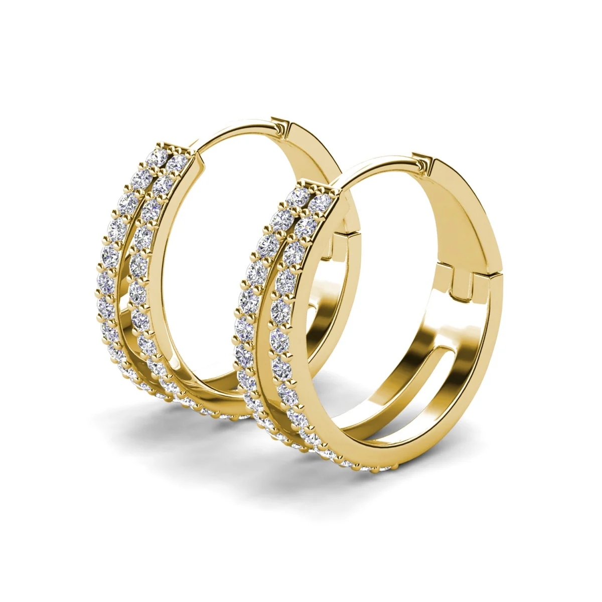 Helen 18k White Gold Plated 22mm Hoop Earrings with Swarovski Crystals - Image 13
