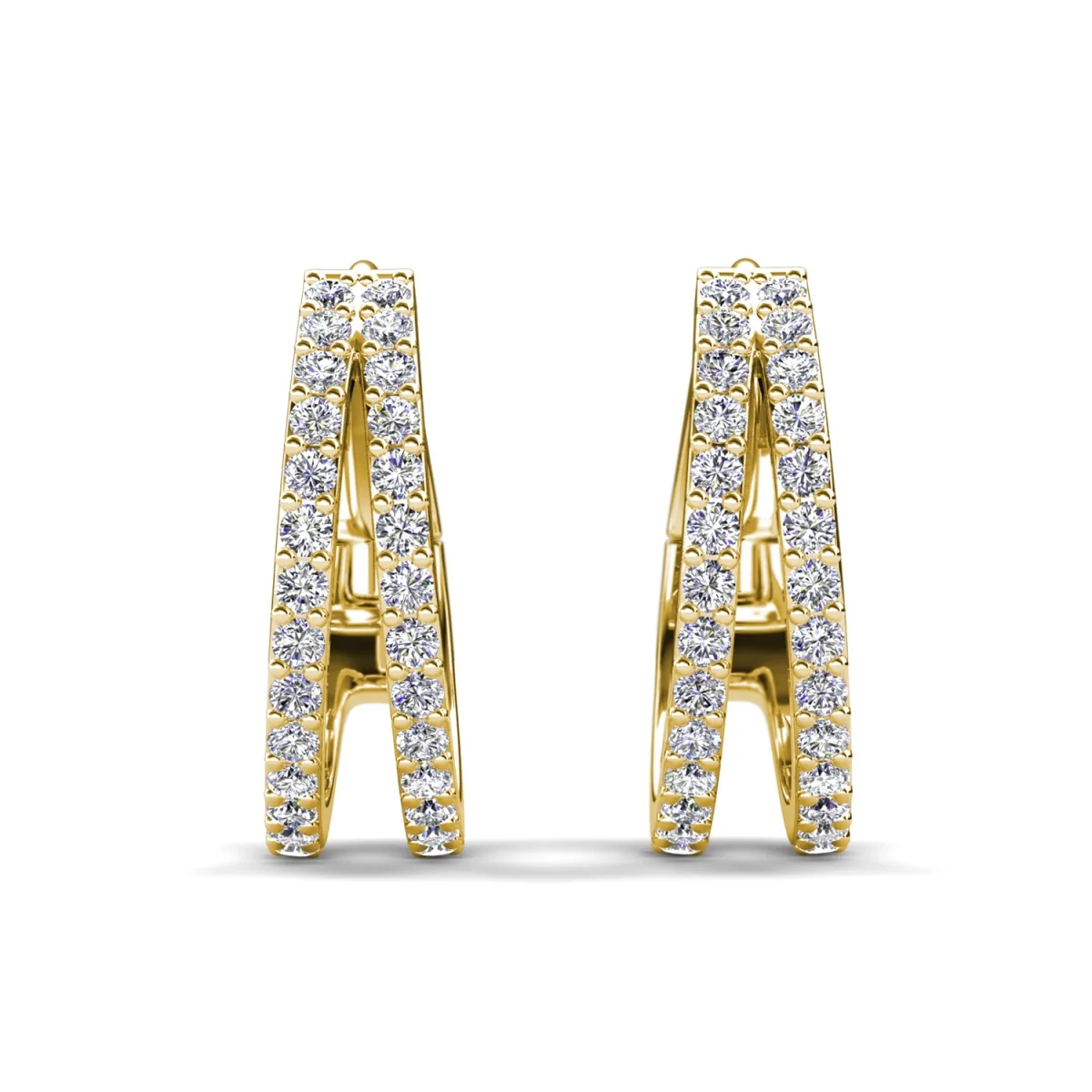 Helen 18k White Gold Plated 22mm Hoop Earrings with Swarovski Crystals - Image 14