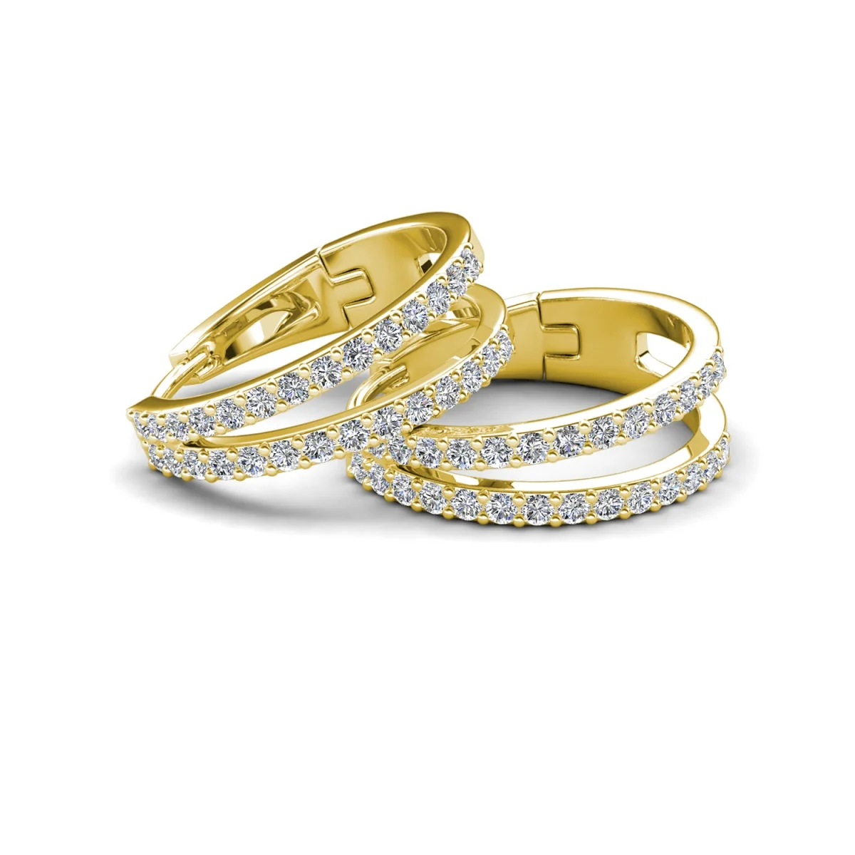 Helen 18k White Gold Plated 22mm Hoop Earrings with Swarovski Crystals - Image 16