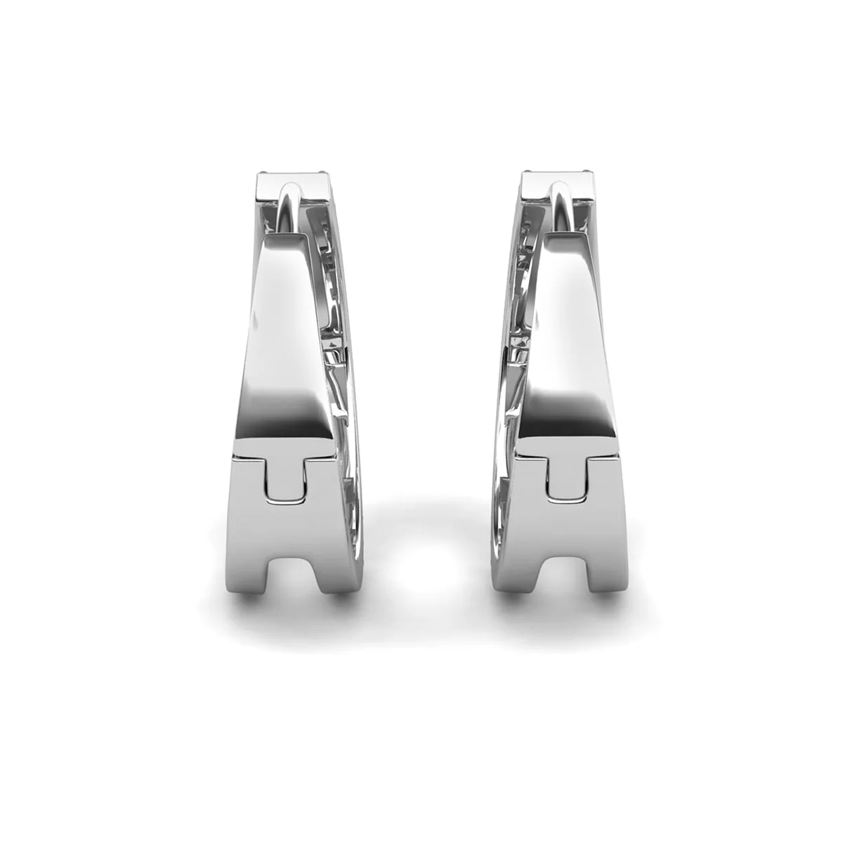 Helen 18k White Gold Plated 22mm Hoop Earrings with Swarovski Crystals - Image 9