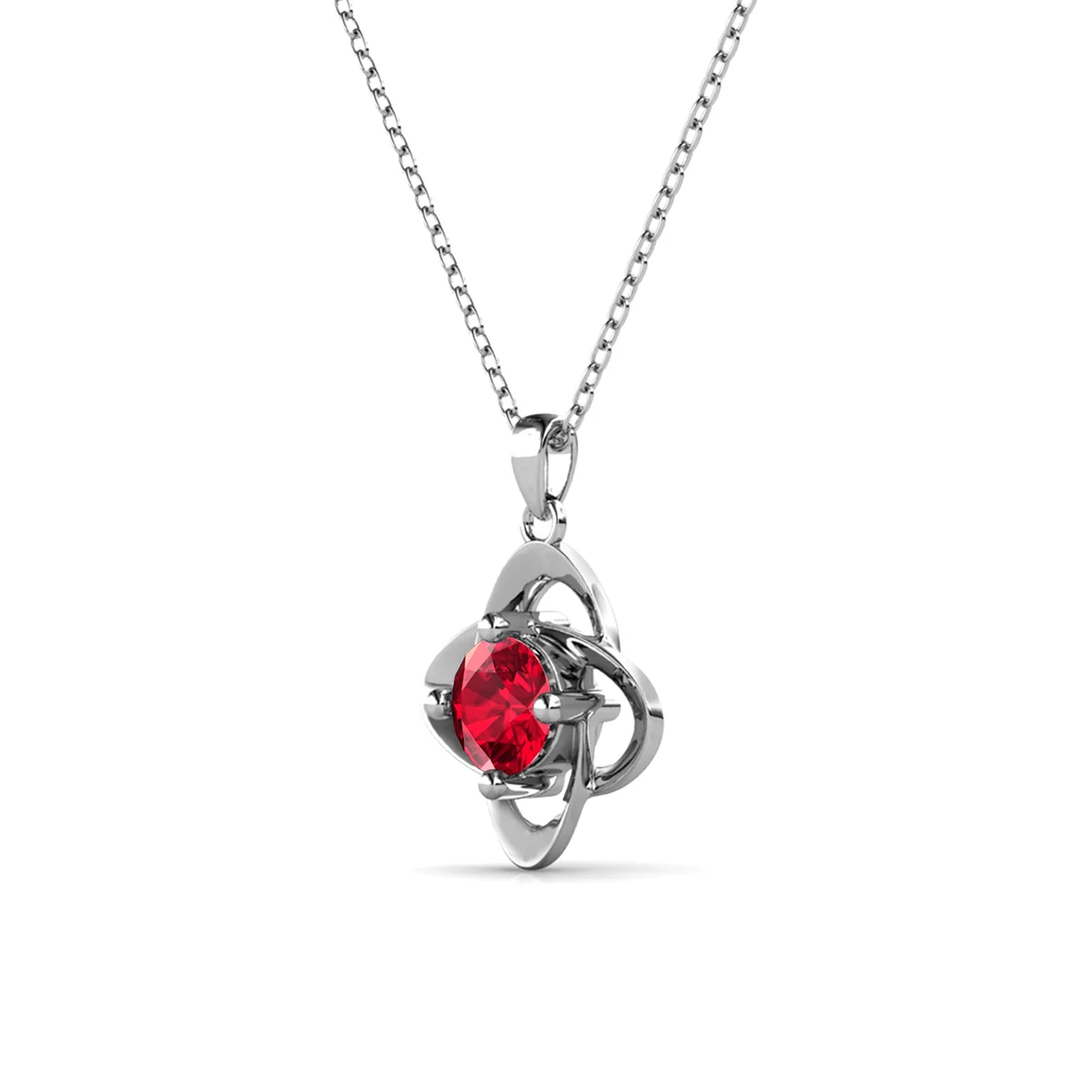 Infinity 18k White Gold Plated Birthstone Flower Necklace with Swarovski Crystal - Image 25