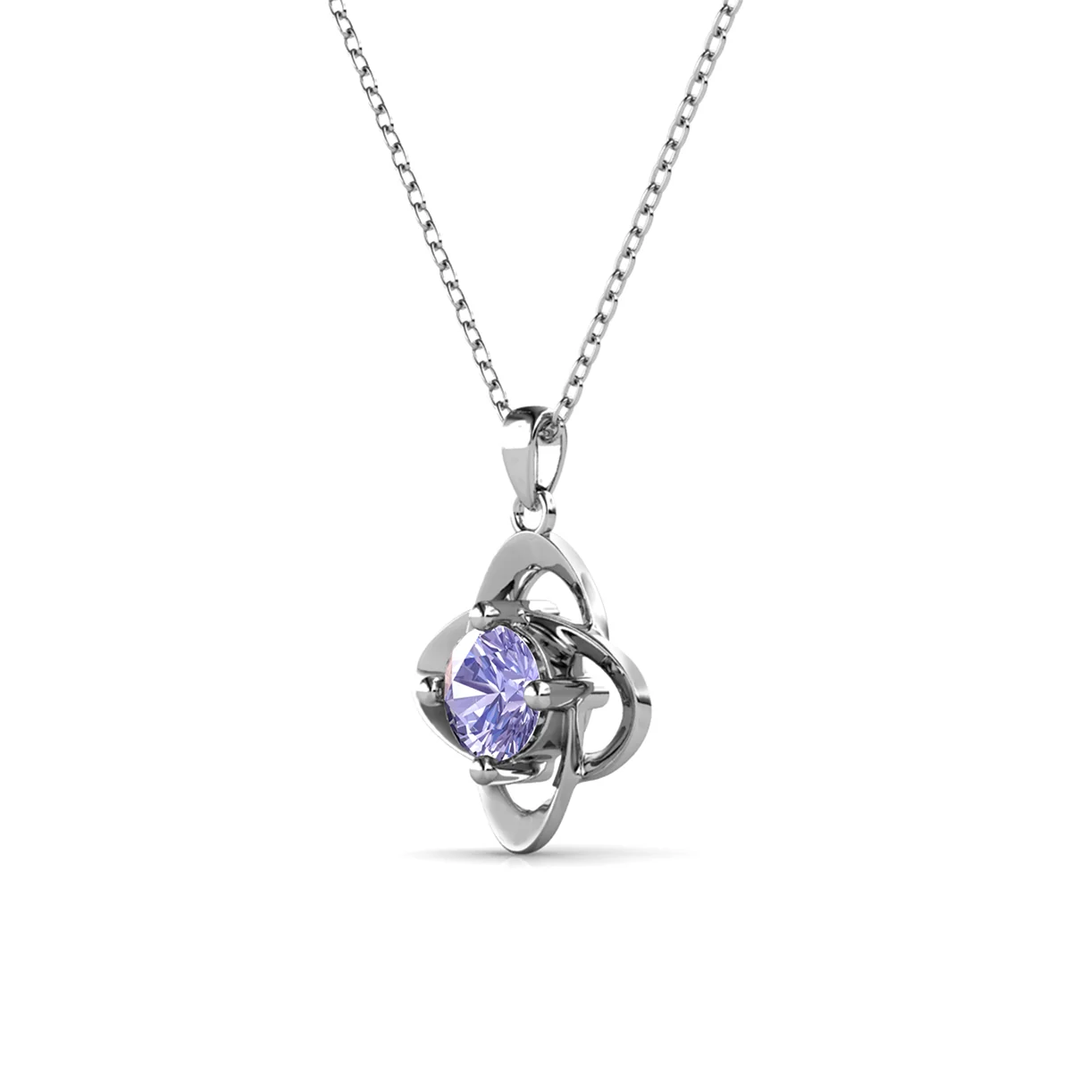Infinity June Birthstone Alexandrite Necklace 18k White Gold Plated Silver Birthstone Necklace with Swarovski Crystal - Image 4