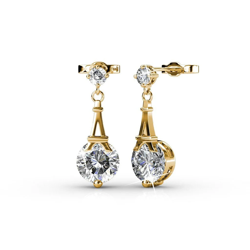 Isla 18k White Gold Plated Necklace and Earrings Jewelry Set with Swarovski Crystals - Image 12