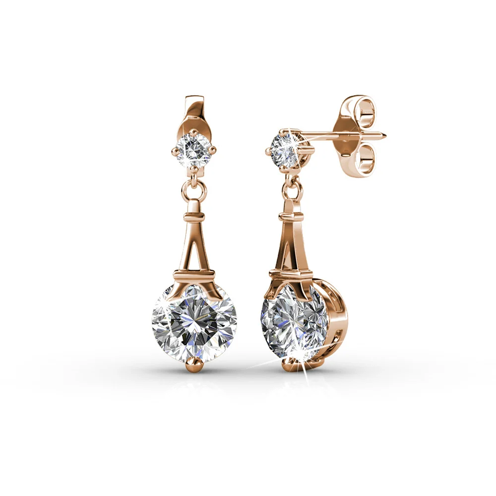 Isla 18k White Gold Plated Necklace and Earrings Jewelry Set with Swarovski Crystals - Image 16