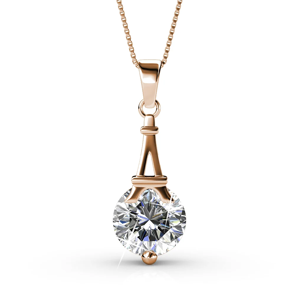 Isla 18k White Gold Plated Necklace and Earrings Jewelry Set with Swarovski Crystals - Image 17