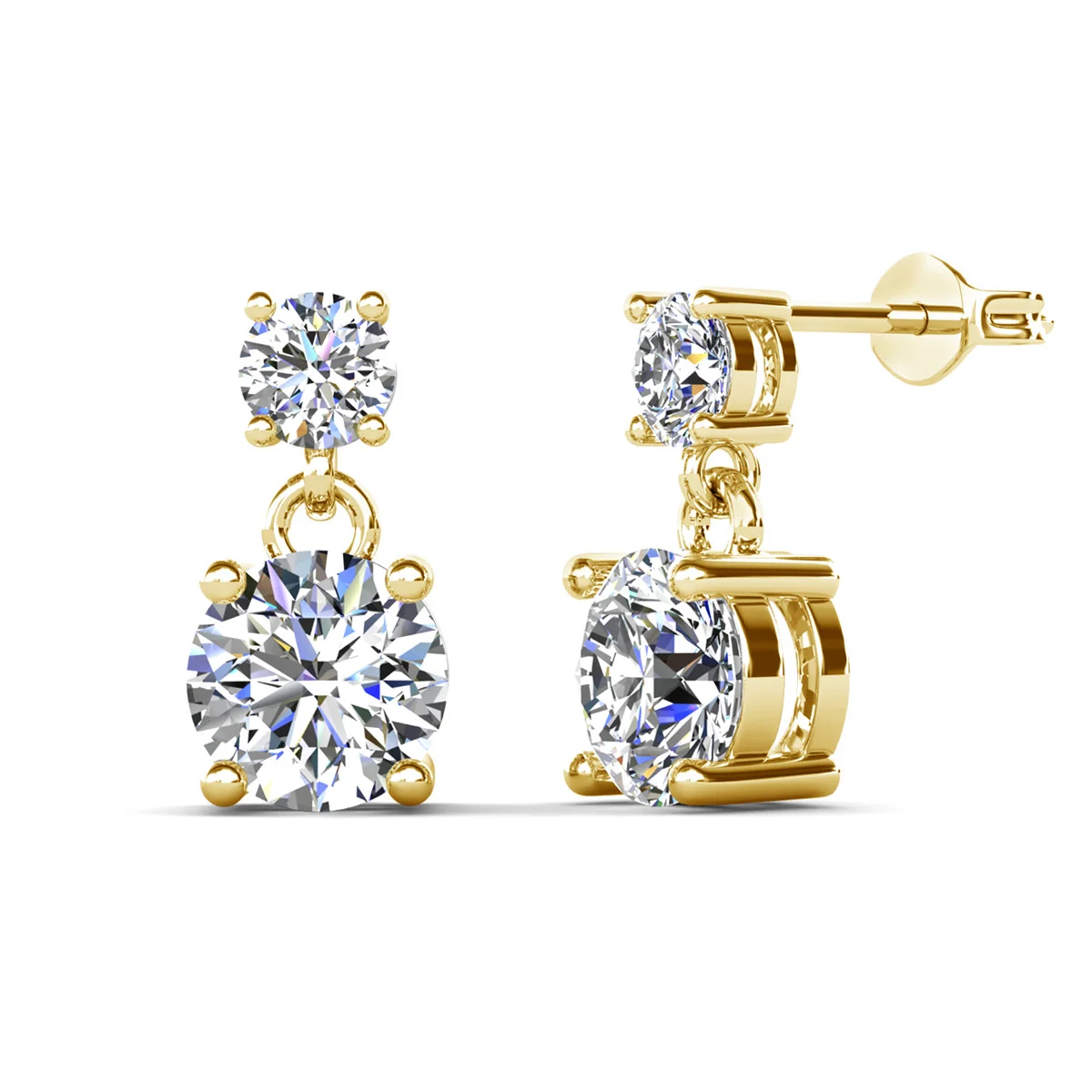 Jasmine 18k White Gold Plated Drop Earrings with Swarovski Crystals - Image 10