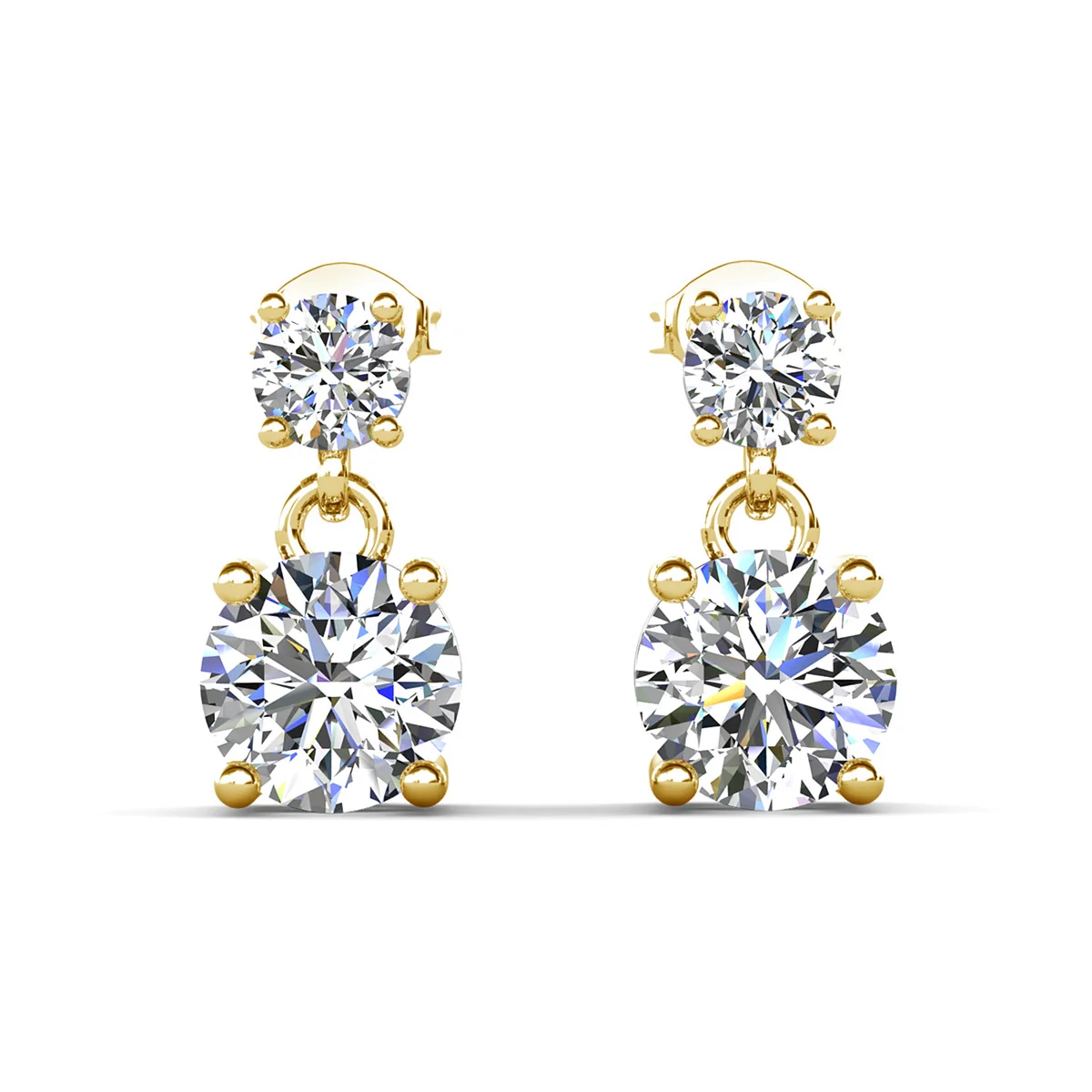 Jasmine 18k White Gold Plated Drop Earrings with Swarovski Crystals - Image 12