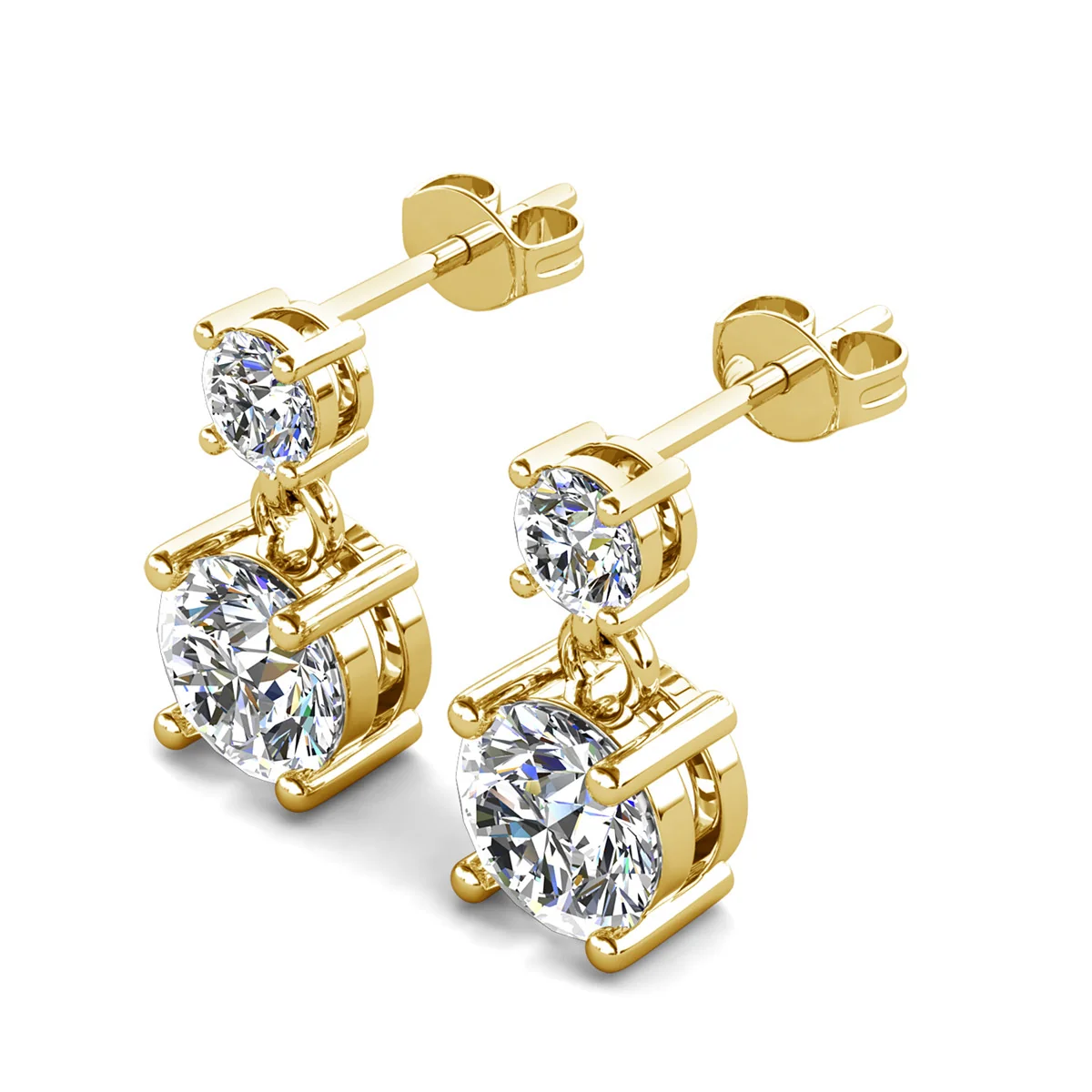 Jasmine 18k White Gold Plated Drop Earrings with Swarovski Crystals - Image 14