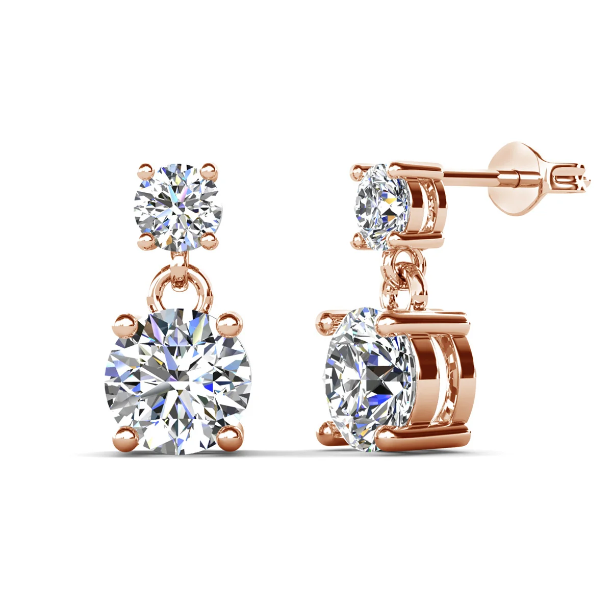Jasmine 18k White Gold Plated Drop Earrings with Swarovski Crystals - Image 15
