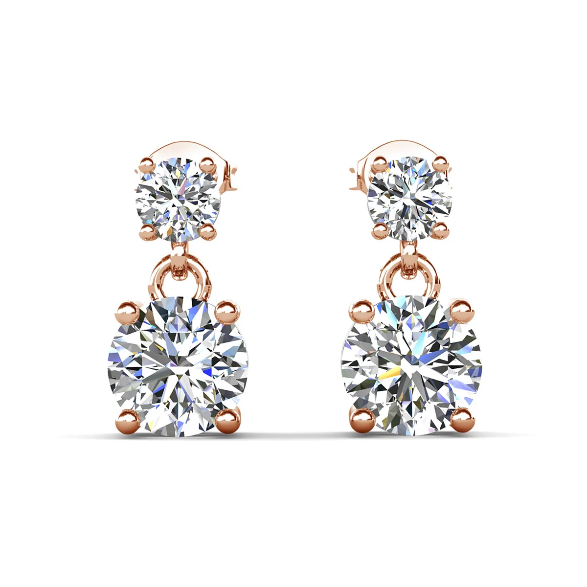 Jasmine 18k White Gold Plated Drop Earrings with Swarovski Crystals - Image 17