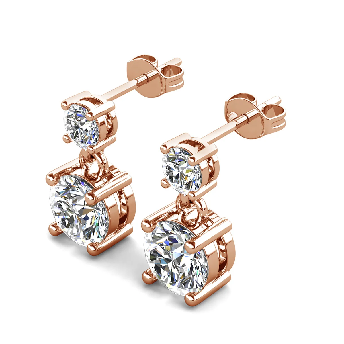 Jasmine 18k White Gold Plated Drop Earrings with Swarovski Crystals - Image 19