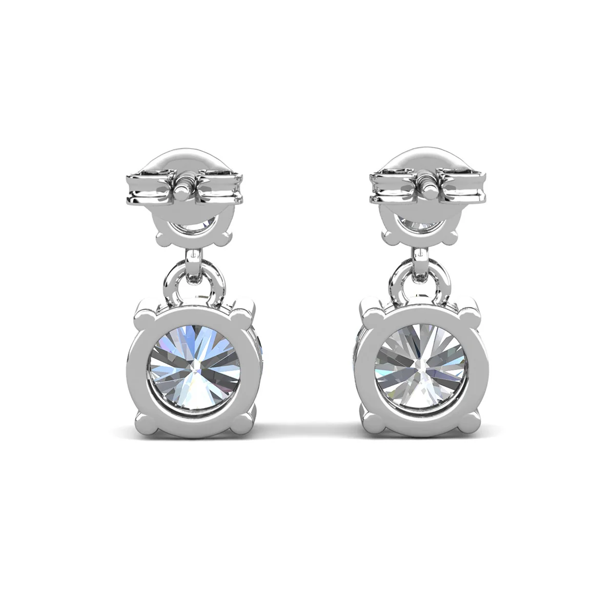 Jasmine 18k White Gold Plated Drop Earrings with Swarovski Crystals - Image 8