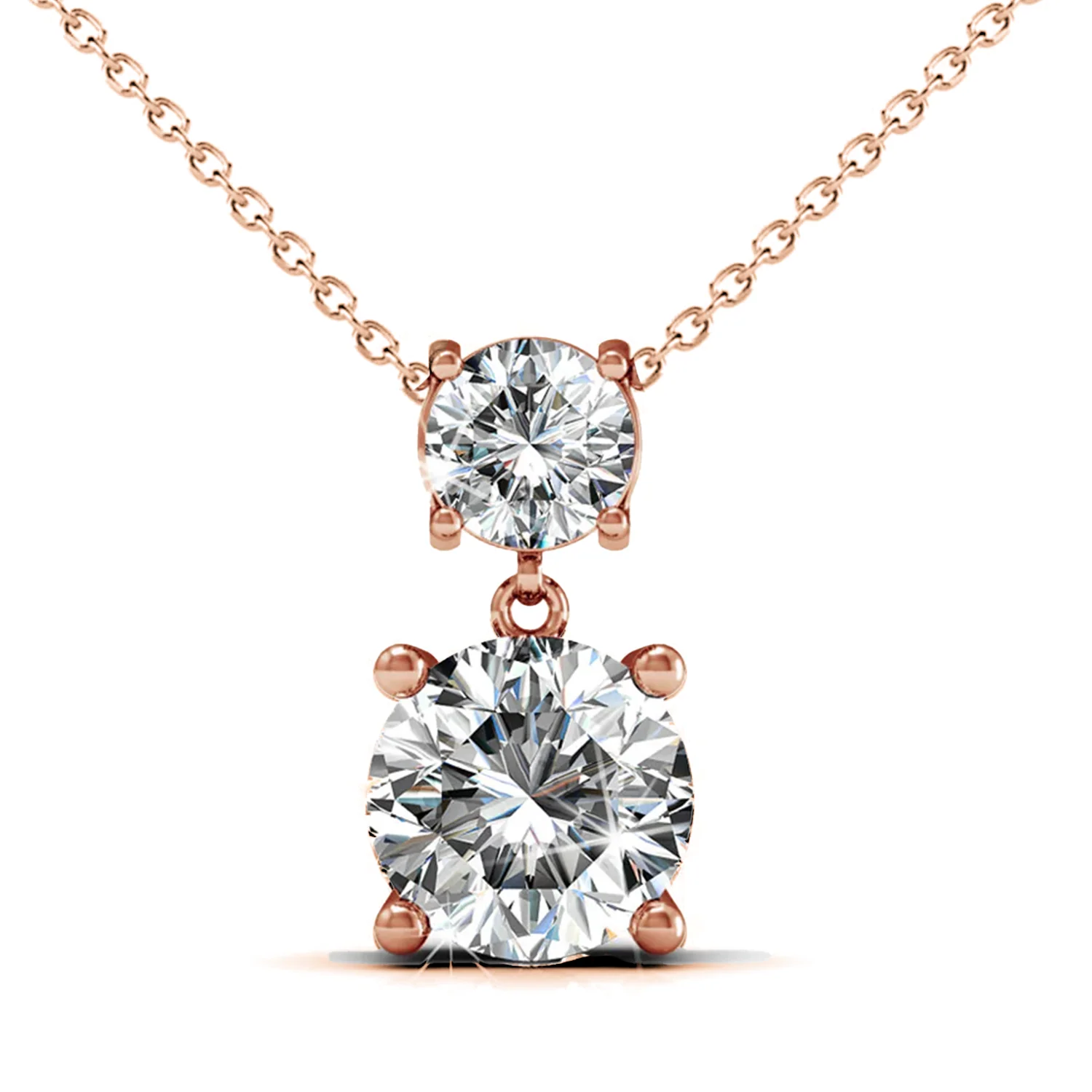 Jasmine 18k White Gold Plated Drop Necklace with Swarovski Crystals - Image 10