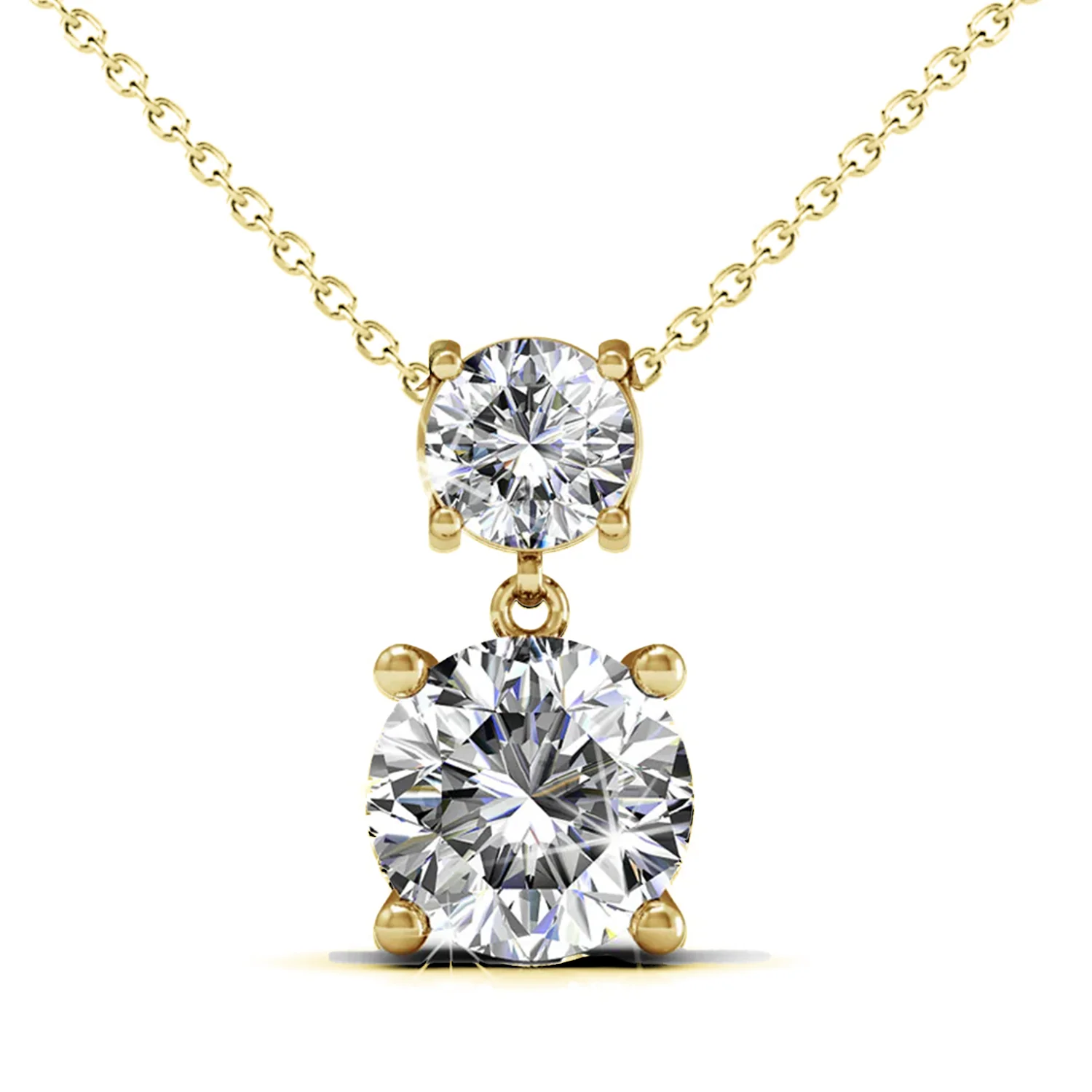 Jasmine 18k White Gold Plated Drop Necklace with Swarovski Crystals - Image 8