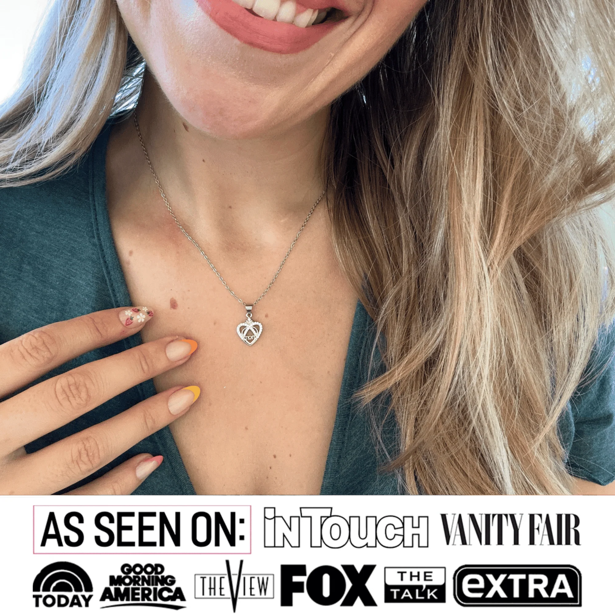 Jenna 18k White Gold Plated Necklace with Simulated Diamond Crystals & Heartfelt Message for Mom - Image 3
