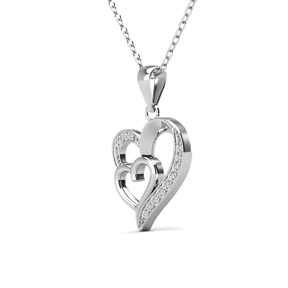 Jennifer 18k White Gold Plated Heart Necklace with Swarovski Crystals & Heartfelt Message for Daughter - Image 9