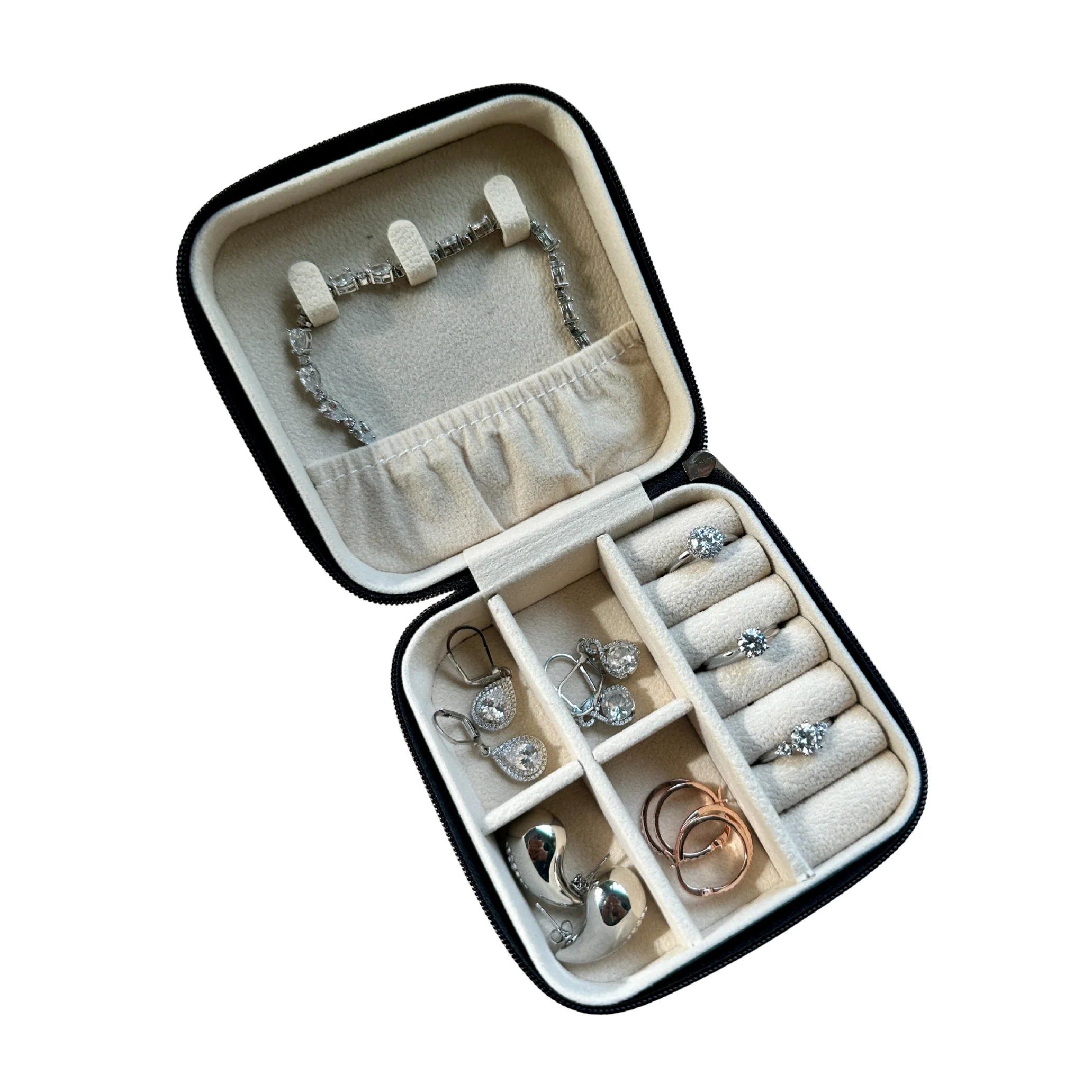 Jewelry Travel Case, Black Mini Jewelry Box Organizer for Women - Image 13