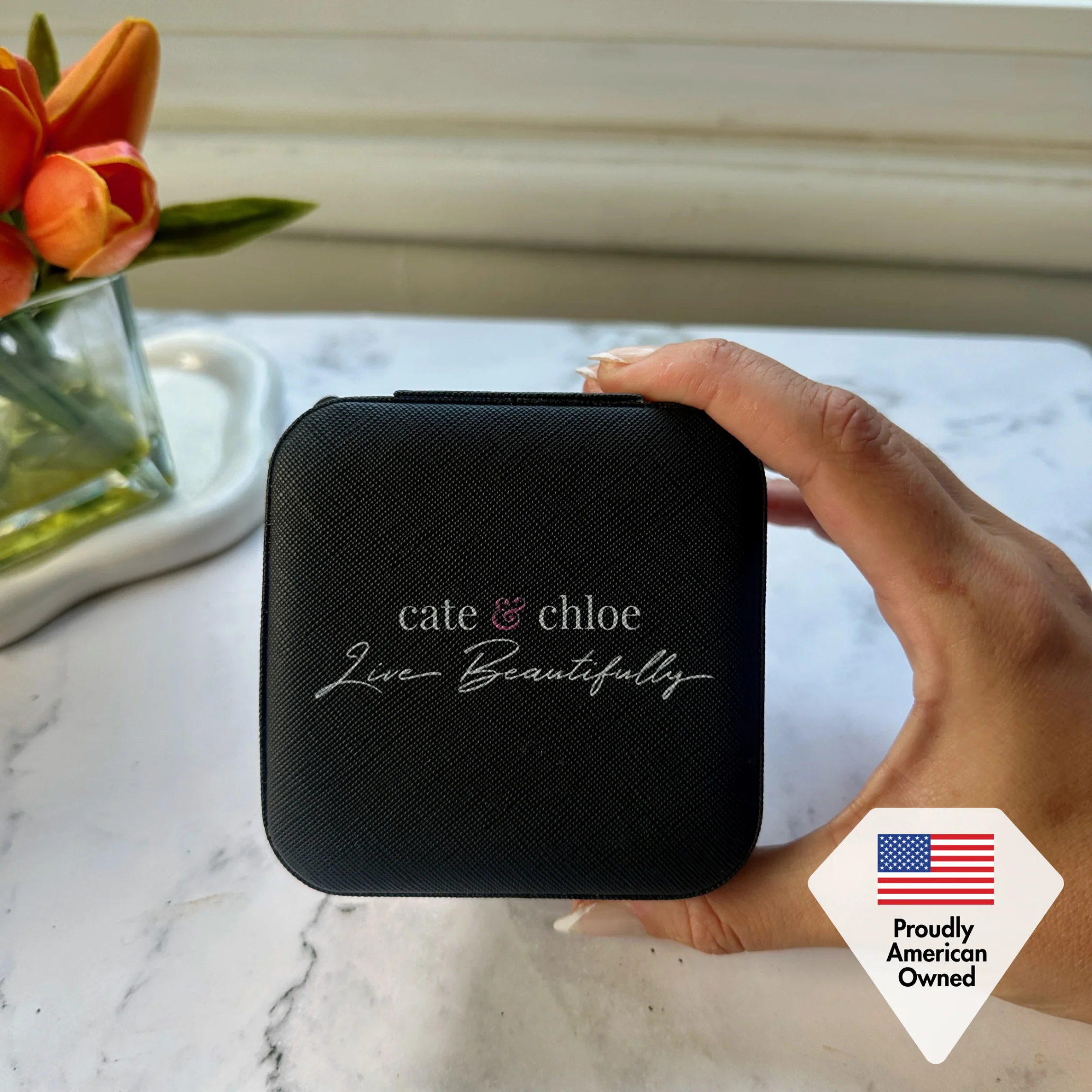 Jewelry Travel Case, Black Mini Jewelry Box Organizer for Women - Image 7
