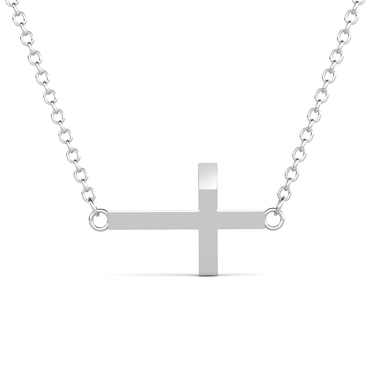 Joy 18k White Gold Plated Cross Necklace & Blessed by Faith Pink Envelope Card - Image 10
