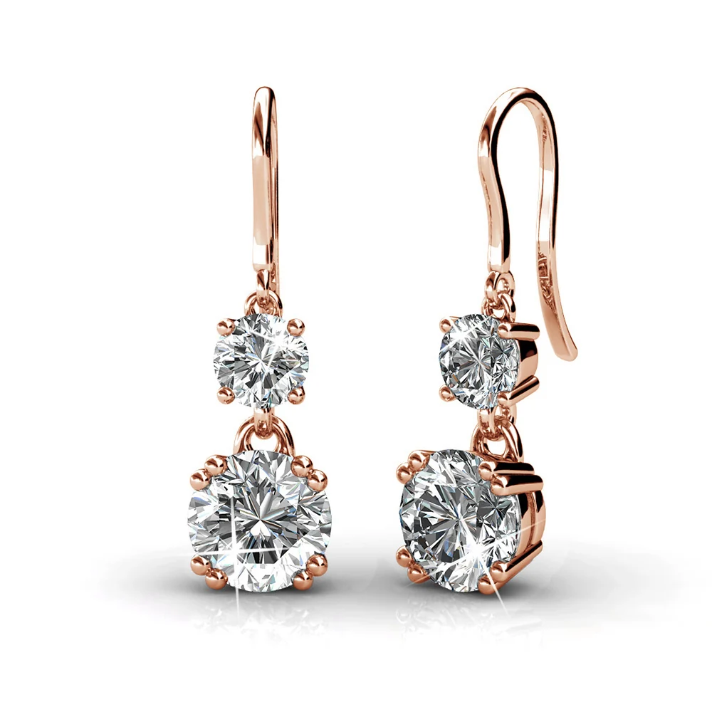Kadence 18k White Gold Plated Drop Dangle Earrings with Swarovski Crystals - Image 13
