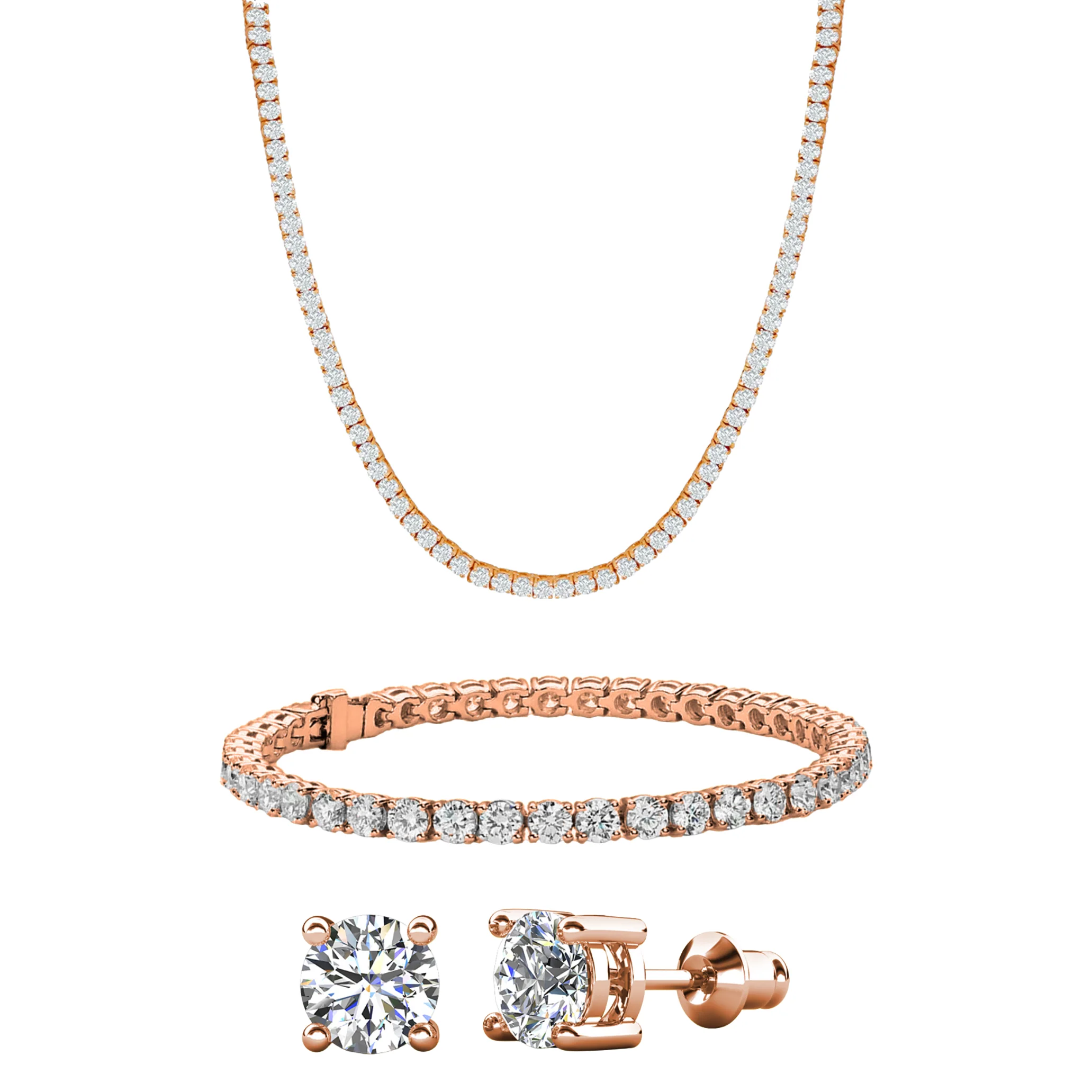 Kaylee 18k White Gold Plated Jewelry Set with Simulated Diamond Crystals (Pack of 3) - Image 11