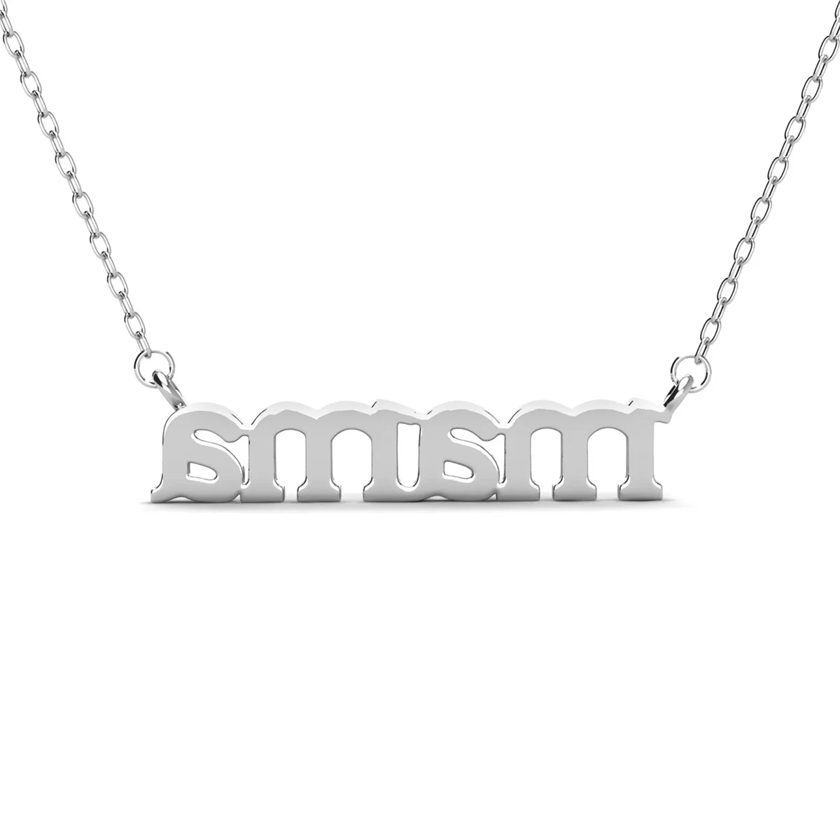 Kelly 18k White Gold Plated Mama Necklace with Swarovski Crystals - FAB FAV - Image 9