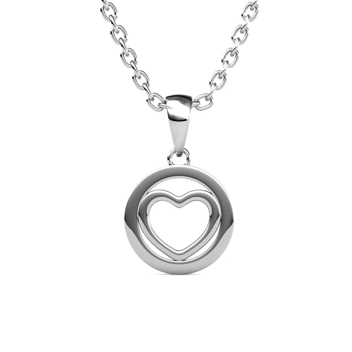 Khaleesi 18k White Gold Plated Silver Heart Necklace with Swarovski Crystals - Image 8