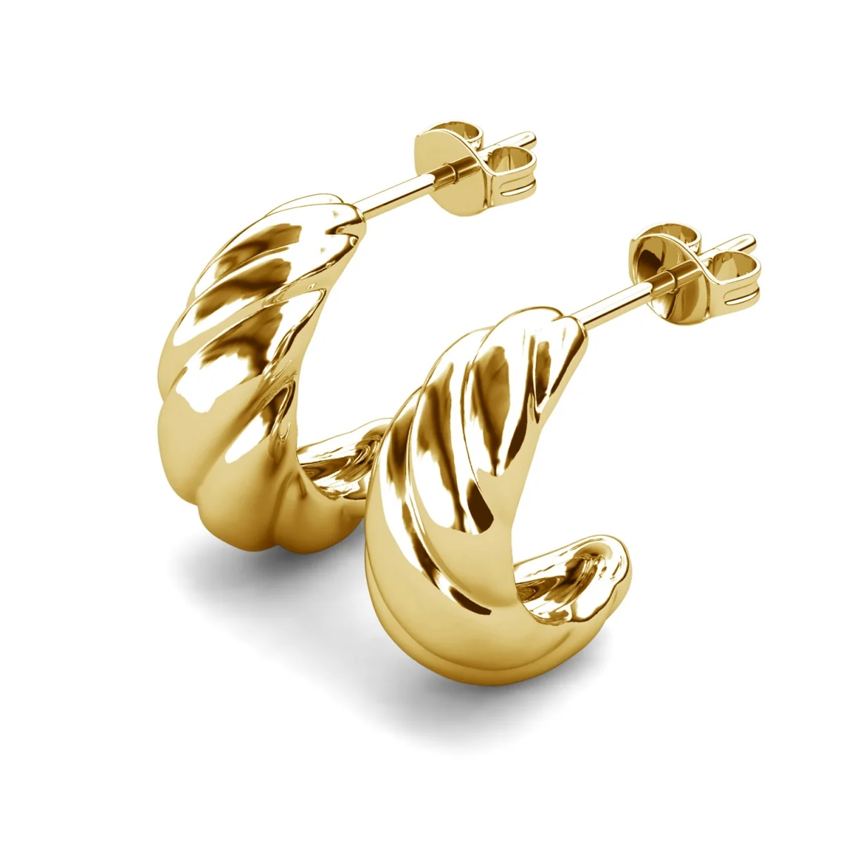 Lakelynn 18k White Gold Plated 24mm Twisted Semi-Hoop Earrings for Women - Image 11