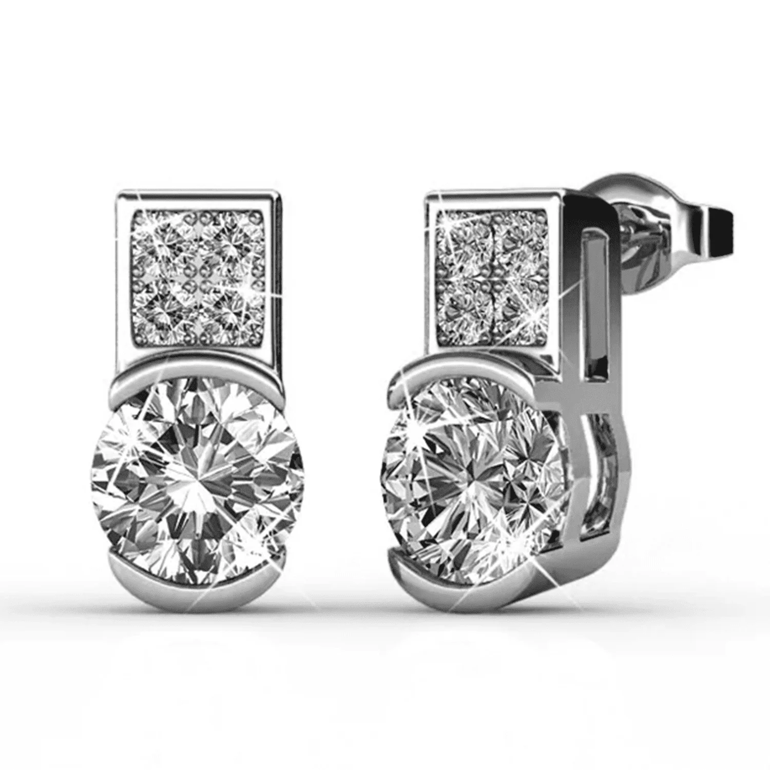Laya 18k White Gold Pendant Necklace and Earrings Jewelry Set with Swarovski Crystals  — Final Sale - Image 7