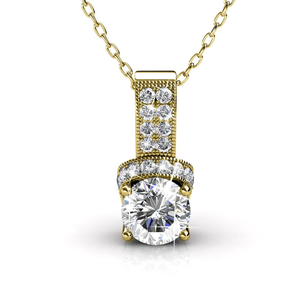 Laya 18k White Gold Plated Pendant Necklace with Swarovski Crystals - Image 9