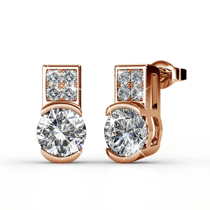 Laya 18k White Gold Plated Stud Earrings with Swarovski Crystals — Final Sale - Image 12